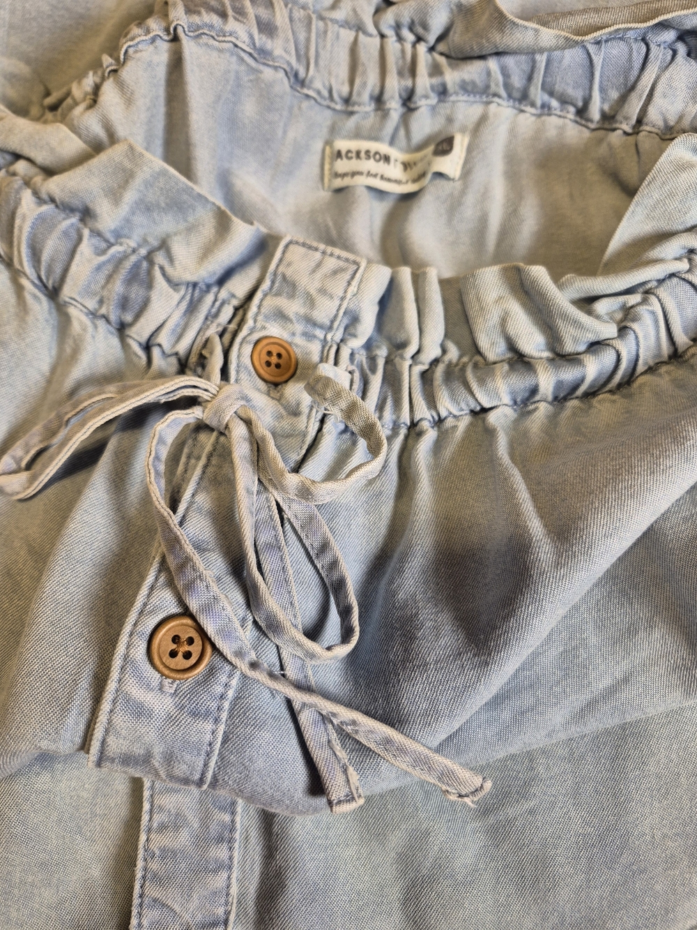 Jackson Rowe Light Wash Chambray Drawstring Skirt - Light Blue